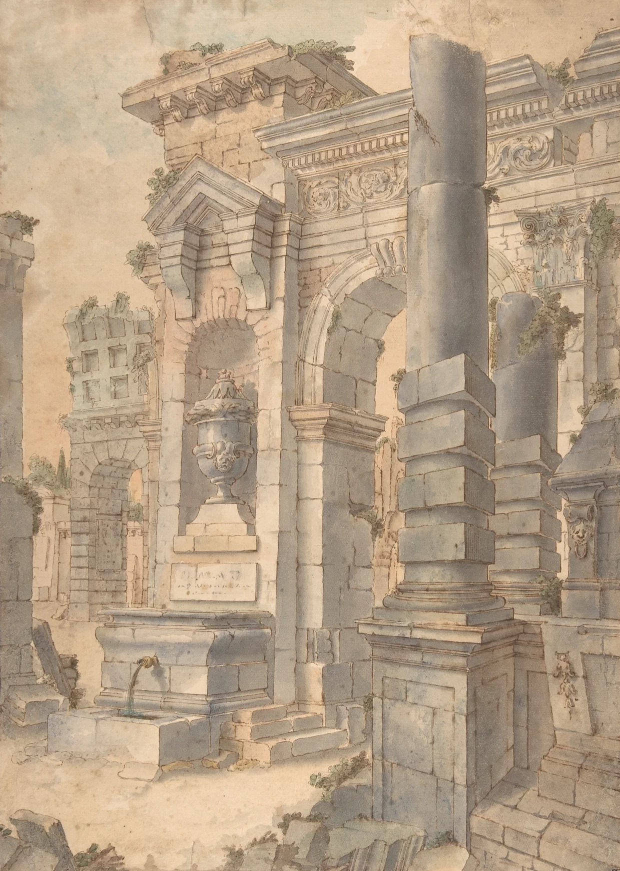 1747-Francesco Stagni - Disegno per una decorazione murale dipinta